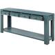 Console Table Sofa Table with Storage Drawers - Retro Blue