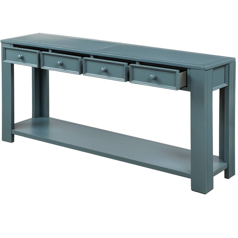 Modern Console Table/Sofa Table with Storage Drawers and Bottom Shelf for Entryway Hallway