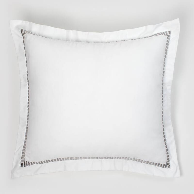 Savona Rayon Velvet, White/Grey, Sham