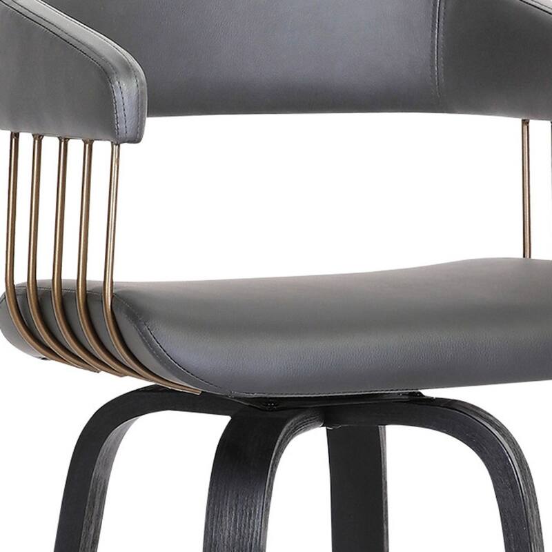 Modern Faux Leather Swivel Bar Stool with Full Back and Bucket Seat
