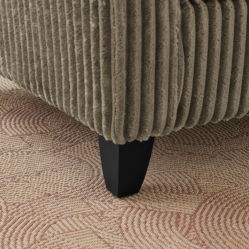 Roomfitters Corduroy Accent Chair with Pillow, Oversized Single Sofa Chair with Armrests and Soft Cushion, Modern Lounge Chair
