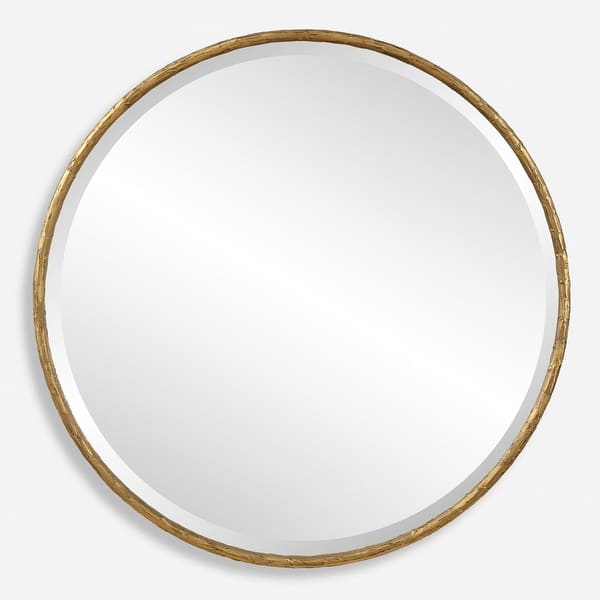 slide 2 of 6, Uttermost 09989 Sutton 47-1/4" Diameter Circular Framed Bathroom Gold