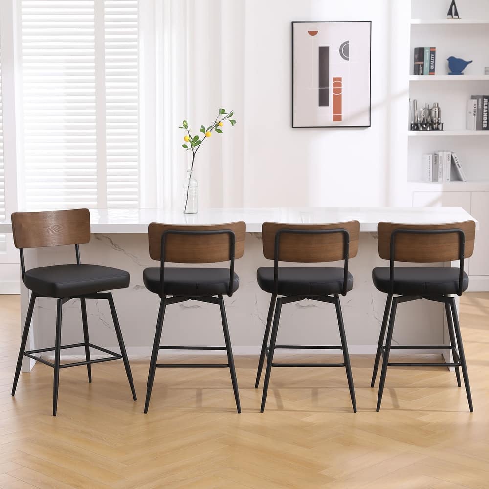 Faux Leather Upholstered Swivel Counter/Bar Stools Set of 2/3/4