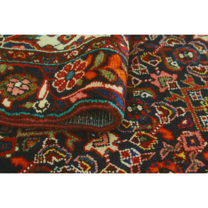 Fine Vintage Distressed Fadel Navy/Red Runner - 3'4" x 9'7"