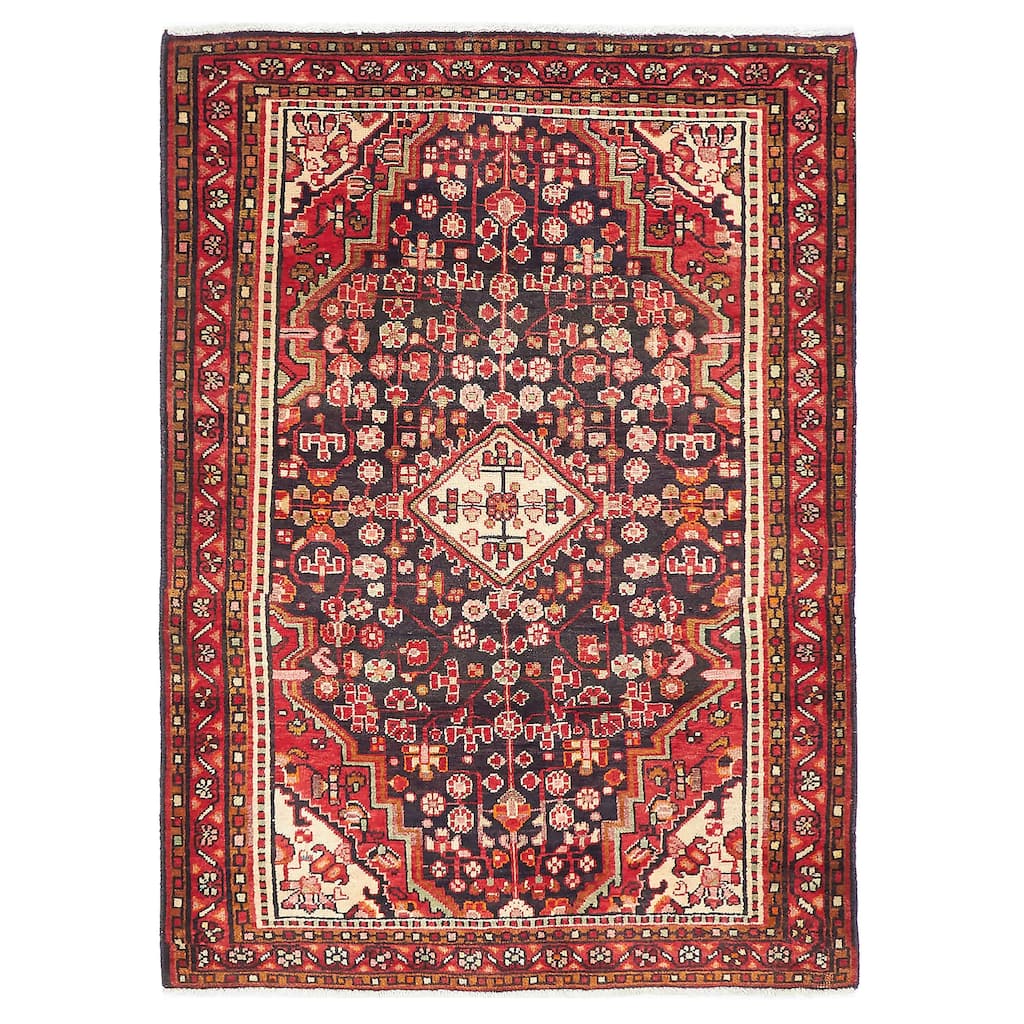 ECARPETGALLERY Hand-knotted Anadol Dark Navy Wool Rug - 3'5 x 4'11