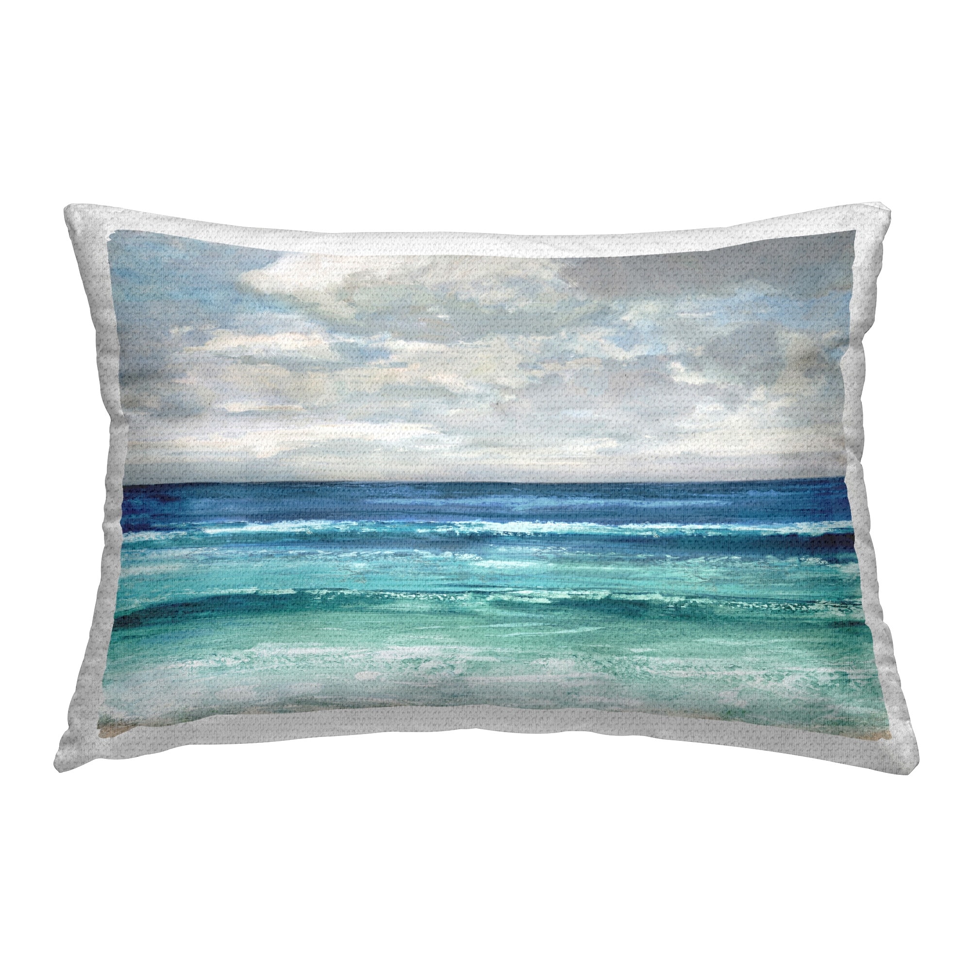 Stupell Cloudy Beach Horizon Printed Outdoor Throw Pillow Design by Amber Sterling