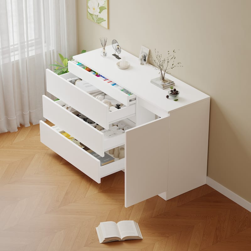 Modern Design Wooden Side Cabinet With Hidden Drawers