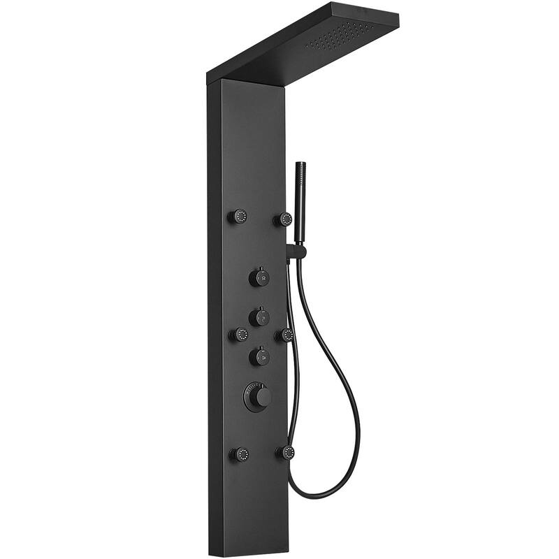 6-Jet Rainfall Shower Tower Shower Panel System - Matte Black