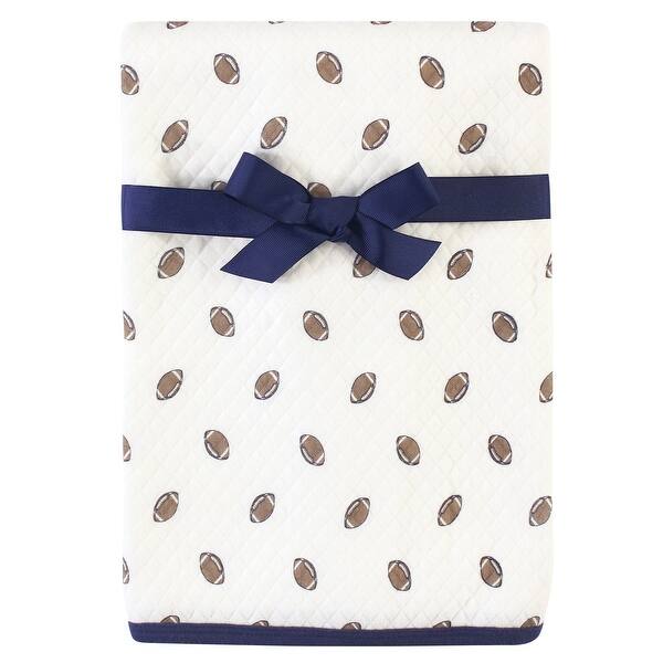 slide 1 of 1, Hudson Baby Infant Boy Quilted Multi-Purpose Swaddle, Receiving, Stroller Blanket, Football 1-Pack, One Size One Size - Football 1-Pack