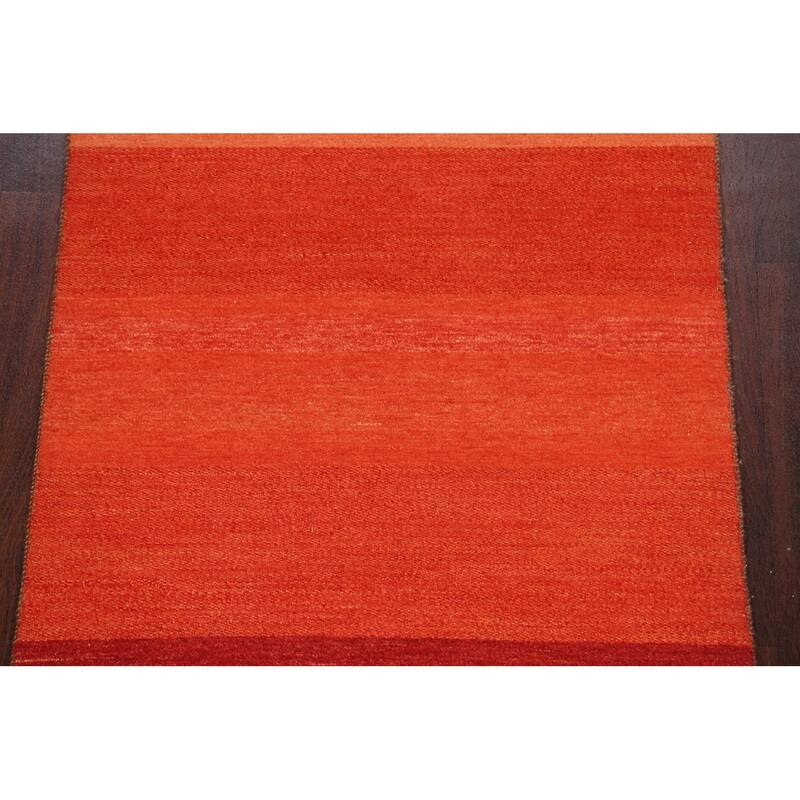 Contemporary Gabbeh Kashkoli Oriental Runner Rug Wool Hand-knotted - 3'2" x 15'6"