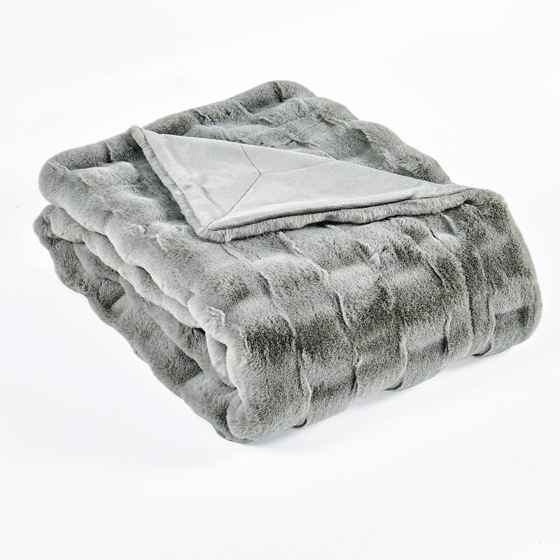 Home Soft Things Brick Textured FauxFur Throw Decorative Blankets