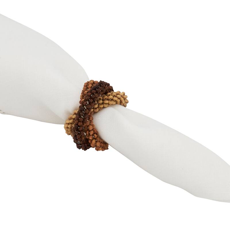 Napkin Rings With Beaded Interlock Design (Set of 4)