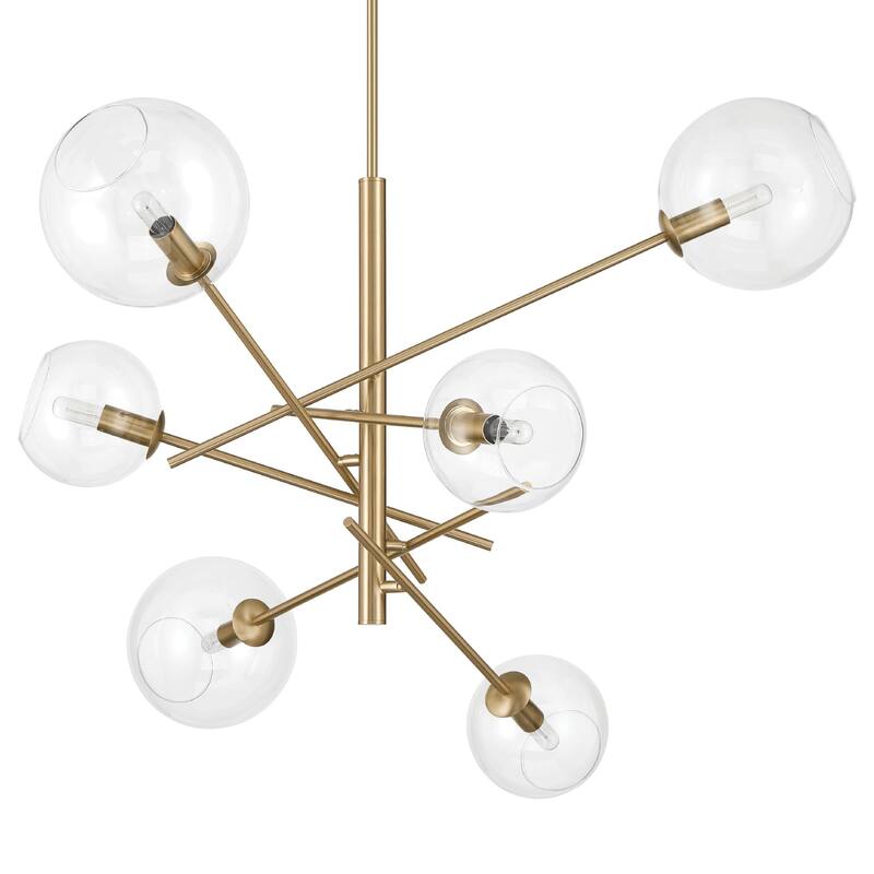 Hunter Farling 6-Light Chandelier - Entry, Dining Room, Living Room - Contemporary, Transitional - Adjustable
