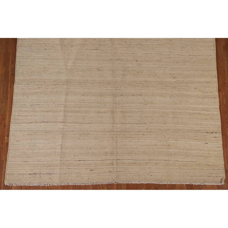 Reversible Kilim Modern Rug Hand-woven Wool Carpet - 4'9"x 6'0"