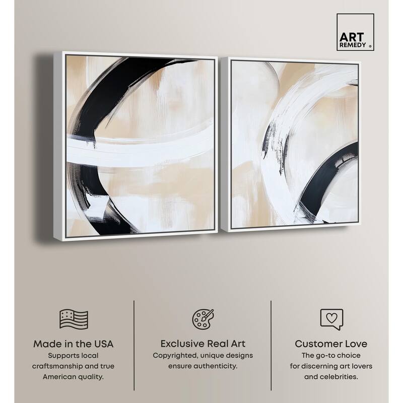 Neutral Interplay II Canvas Set of 2 by Art Remedy