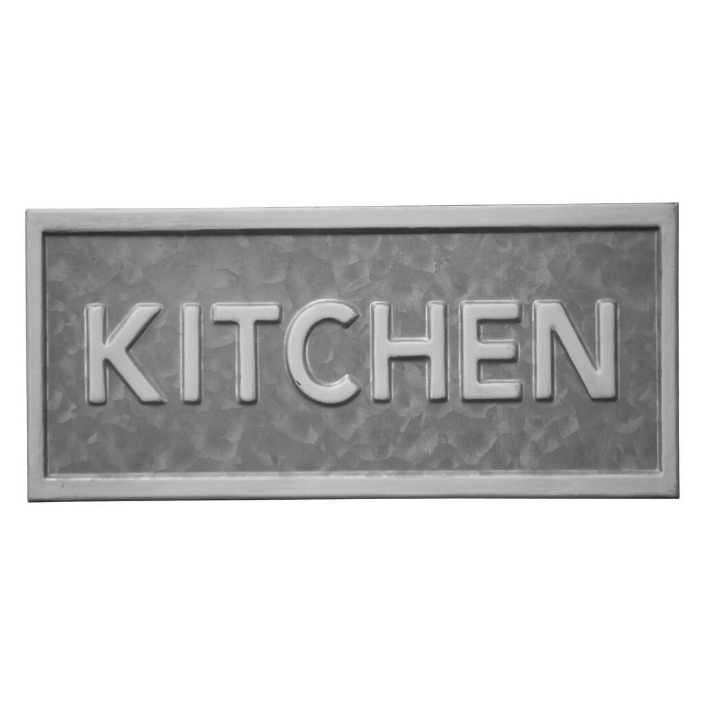 Foreside Home & Garden White and Galvanized Metal "Kitchen" Wall Décor