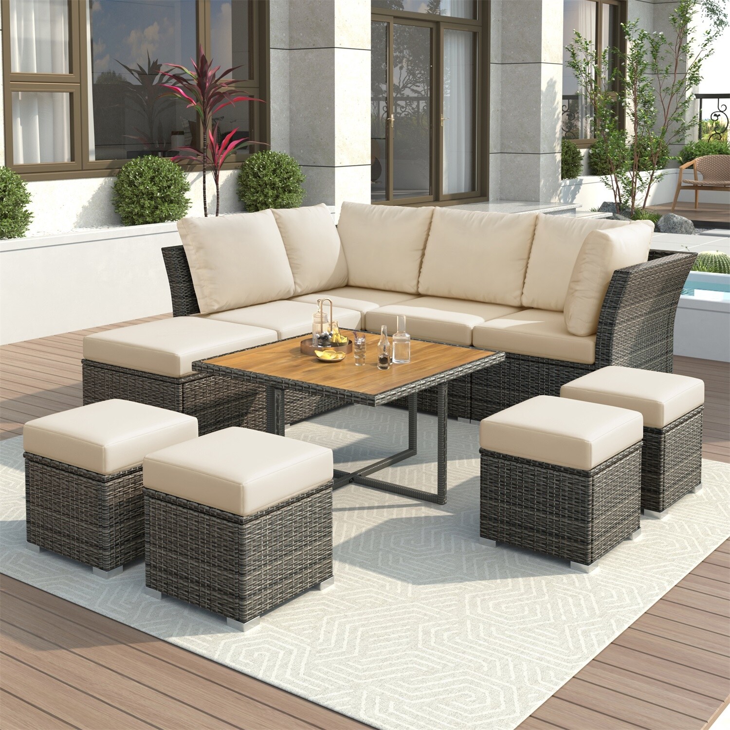 Foam Rattan Outdoor Sofas Bed Bath Beyond