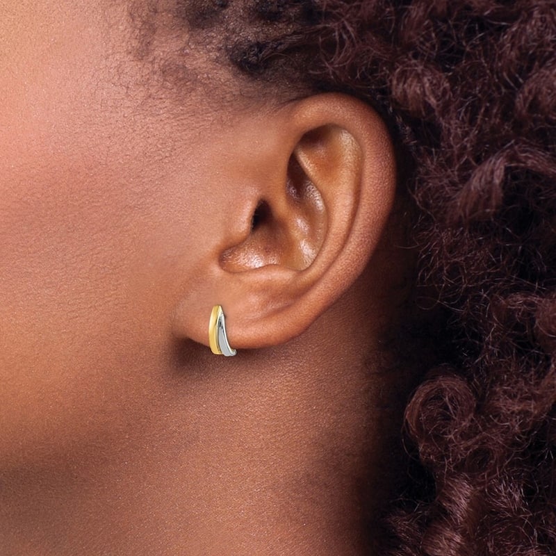 Curata 14k With Rhodium Madi K Post Earrings - 9.9mm long
