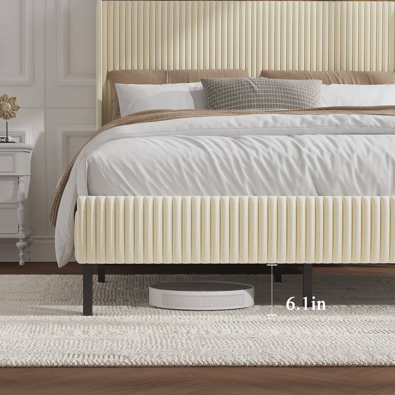 alazyhome Metal Bed Frame with Charging Station