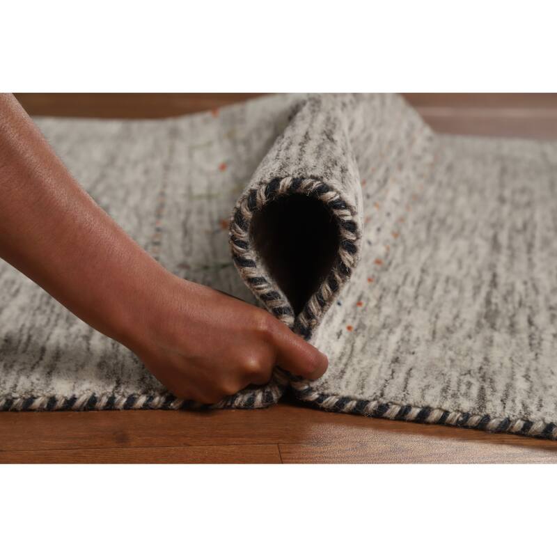 Hand Knotted Oriental 100% Wool Carpet Tribal Stripe Beige & Ivories Gabbeh Area Rug - 5' 11'' X 3' 11''