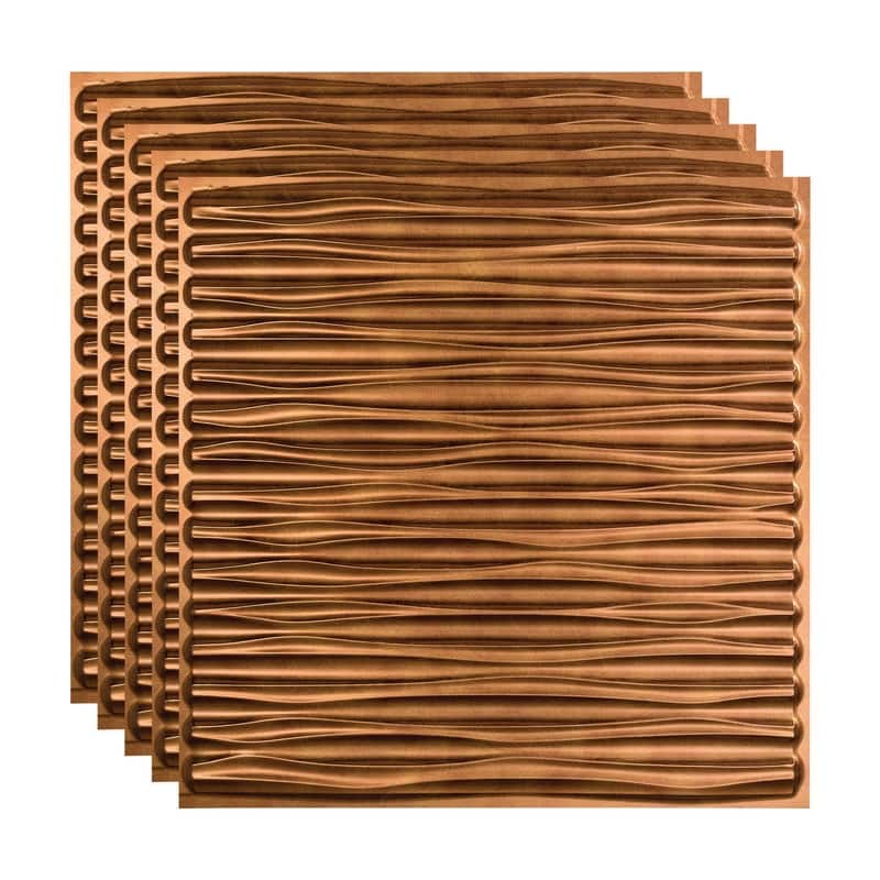 FASÄDE Dunes Decorative Vinyl 2ft x 2ft Lay in Ceiling Panel in Antique Bronze (5 Pack) - 5 Pack - Antique Bronze