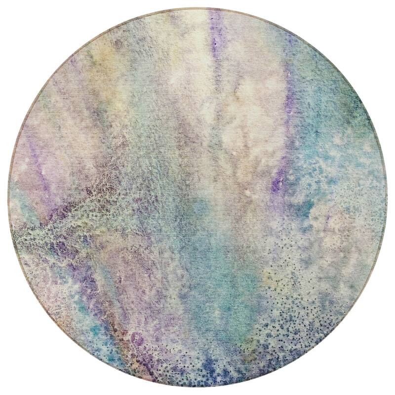 Alralo Modern Art-Inspired Weather Resistant Trendy Modern Round Outdoor Rug
