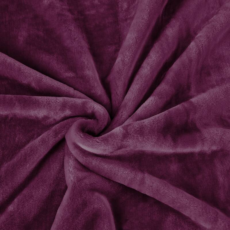 Thicken Reversible Solid Mink Fleece Blanket Fuzzy Cozy Bed Blanket for Couch Camping