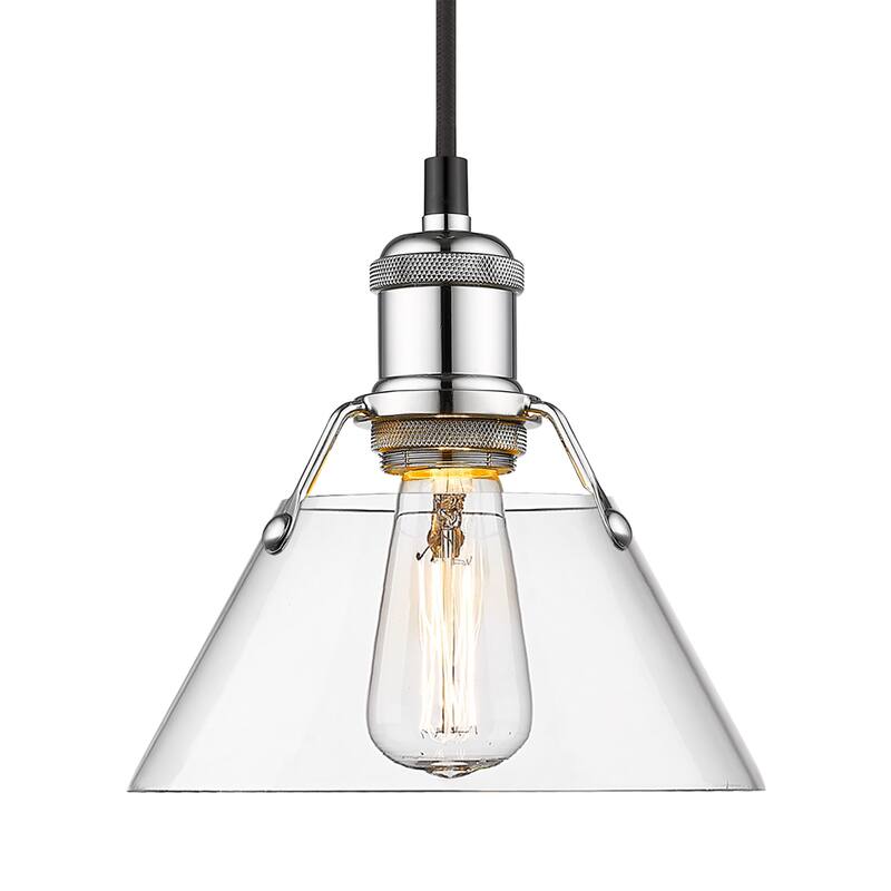 Yep by Golden Lighting Orwell 1-light 8in Pendant in Chrome and Clear Glass - Silver