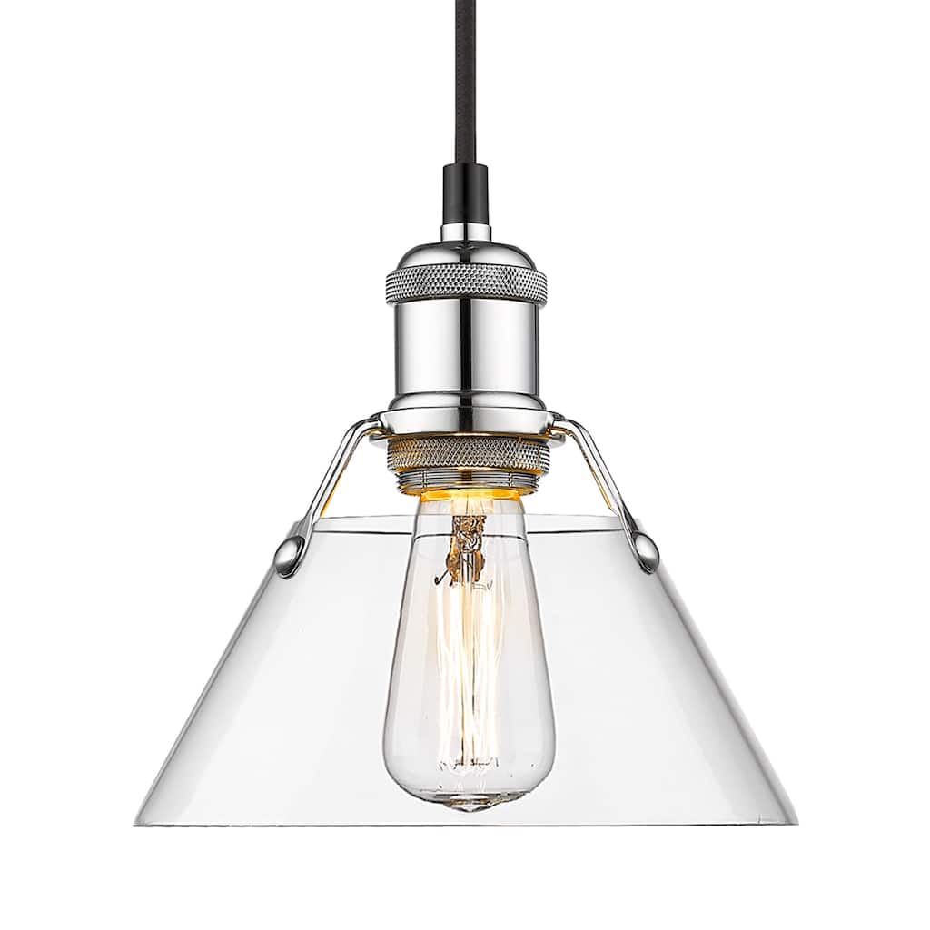 Yep by Golden Lighting Orwell 1-light 8in Pendant in Chrome and Clear Glass - Silver