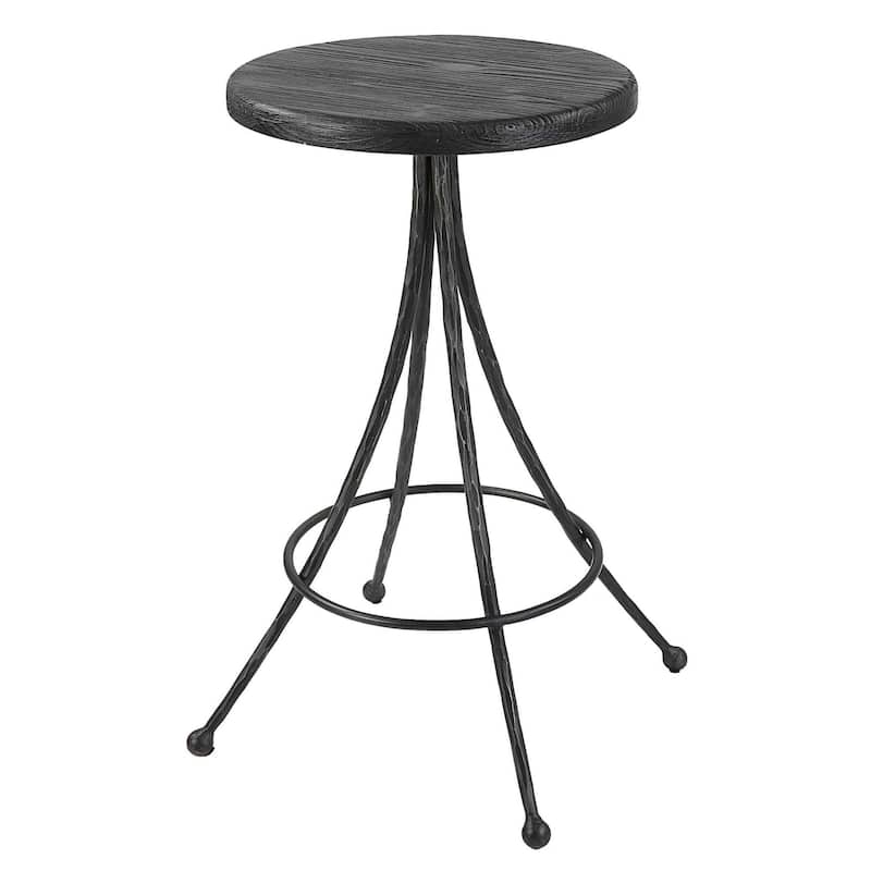 Tapered Chiseled Base Counter Stool - 26" - Matte Black