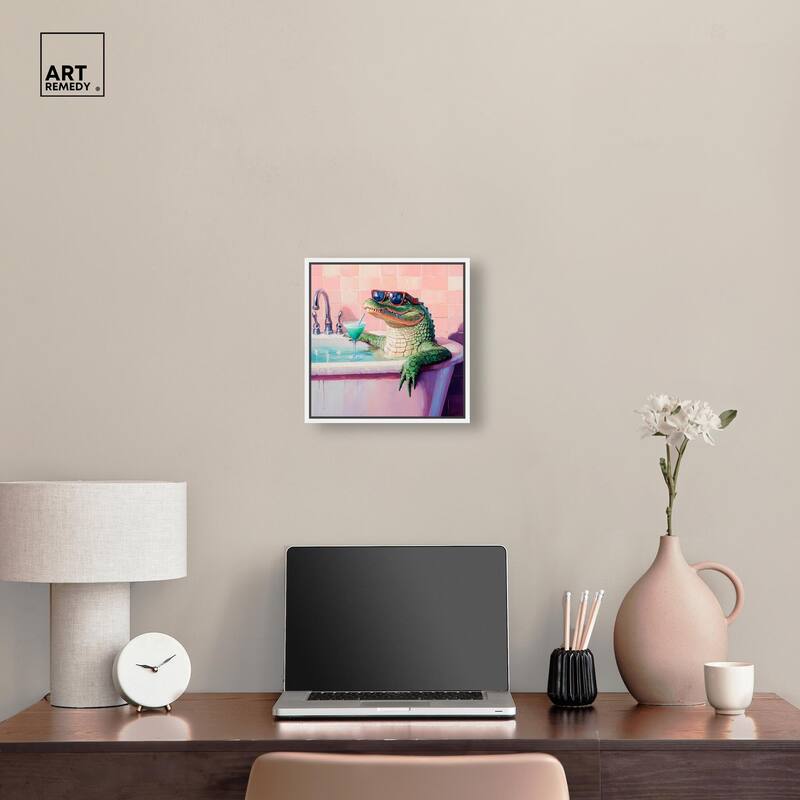Cocktail Croc II Canvas by Art Remedy