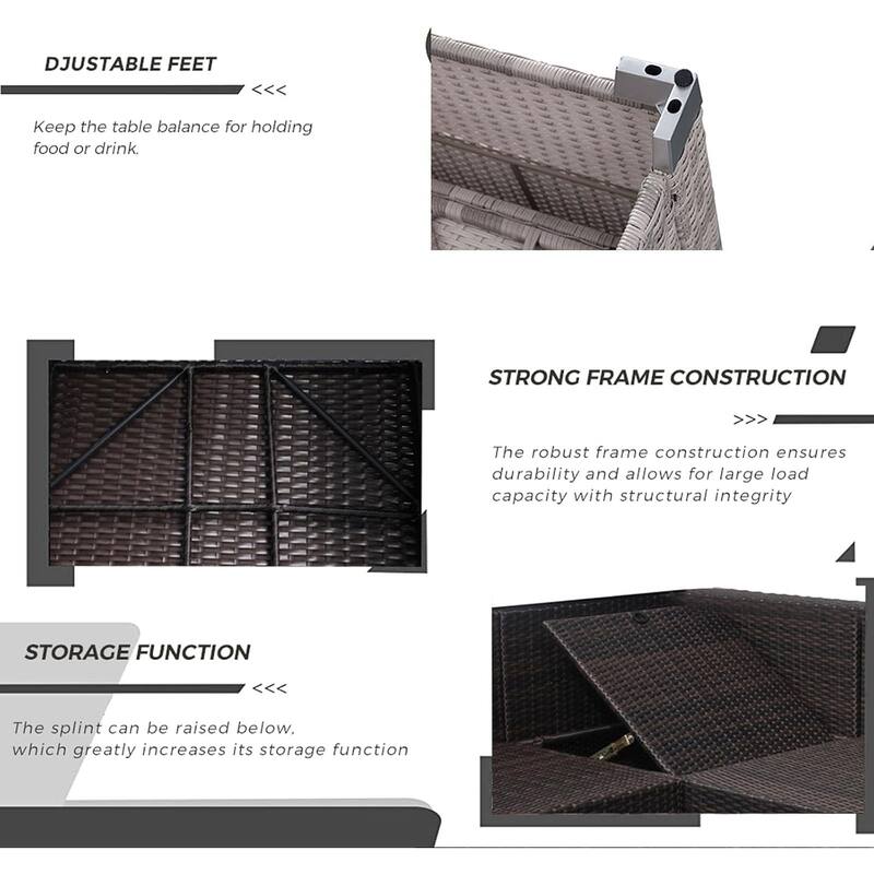 6-Piece PE Rattan Patio Sectional Set, Weather-Resistant Furniture, Retractable Canopy, Adjustable Backrest, Outdoor