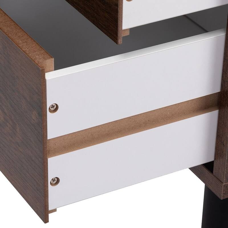 Set of 2 Modern Nightstand with 2 Drawers