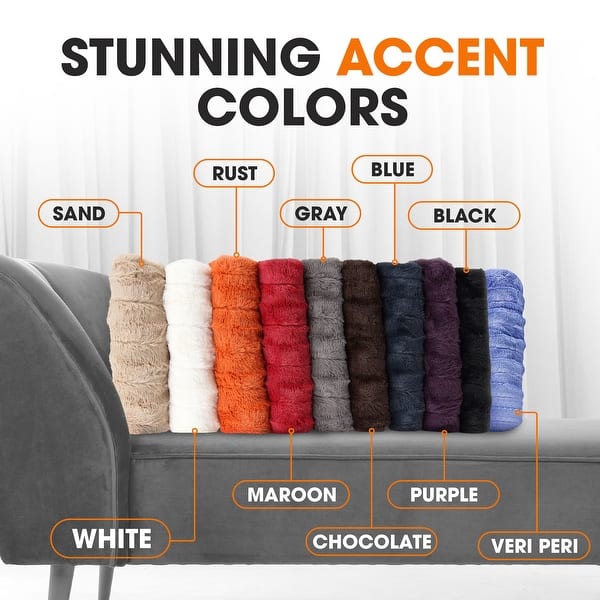 dimension image slide 1 of 31, Cheer Collection Faux Fur/ Microplush Reversible Throw Blanket