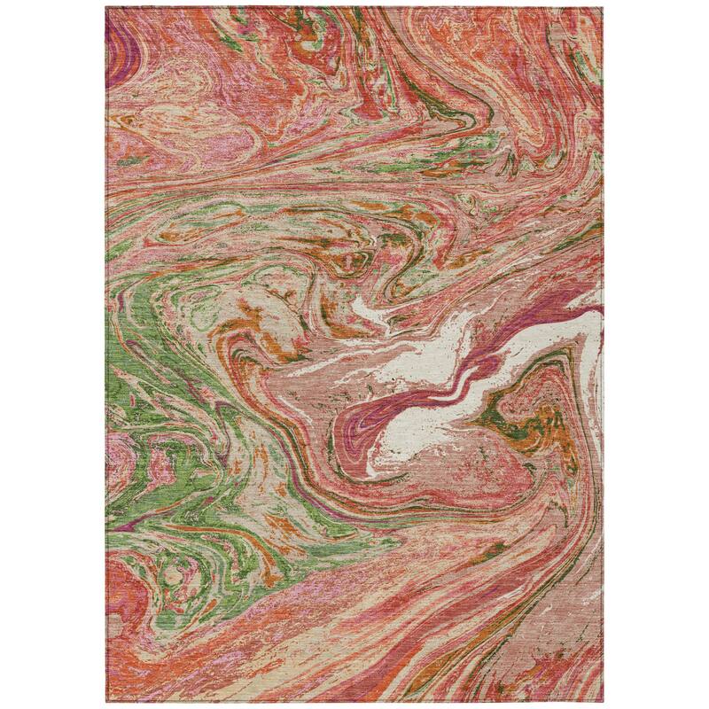 HomeRoots Abstract Transitional Rectangle Outdoor Rug
