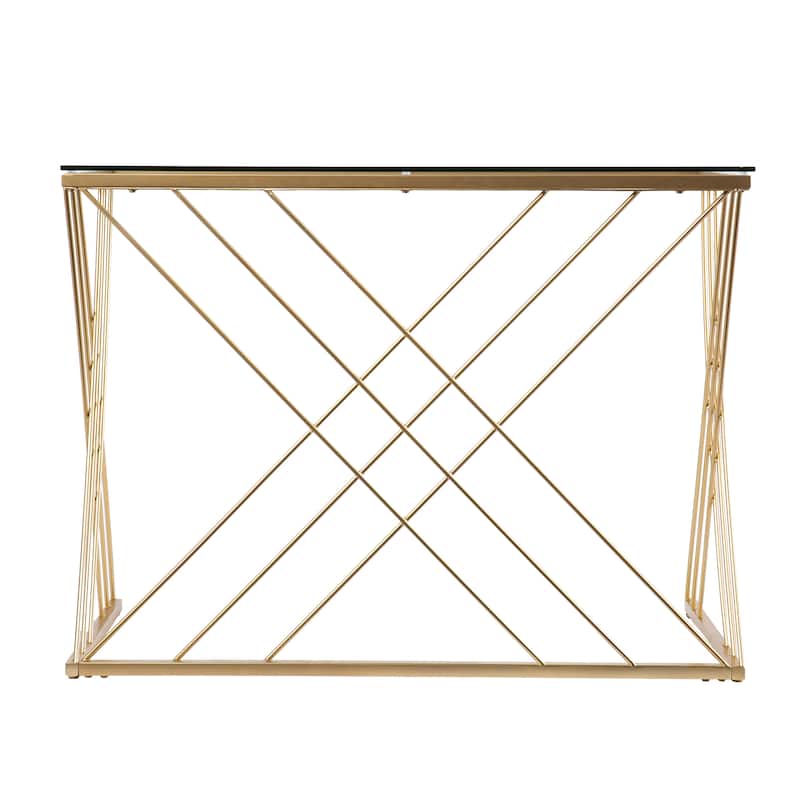 SEI Furniture Doreen Contemporary Gold Glass Desk