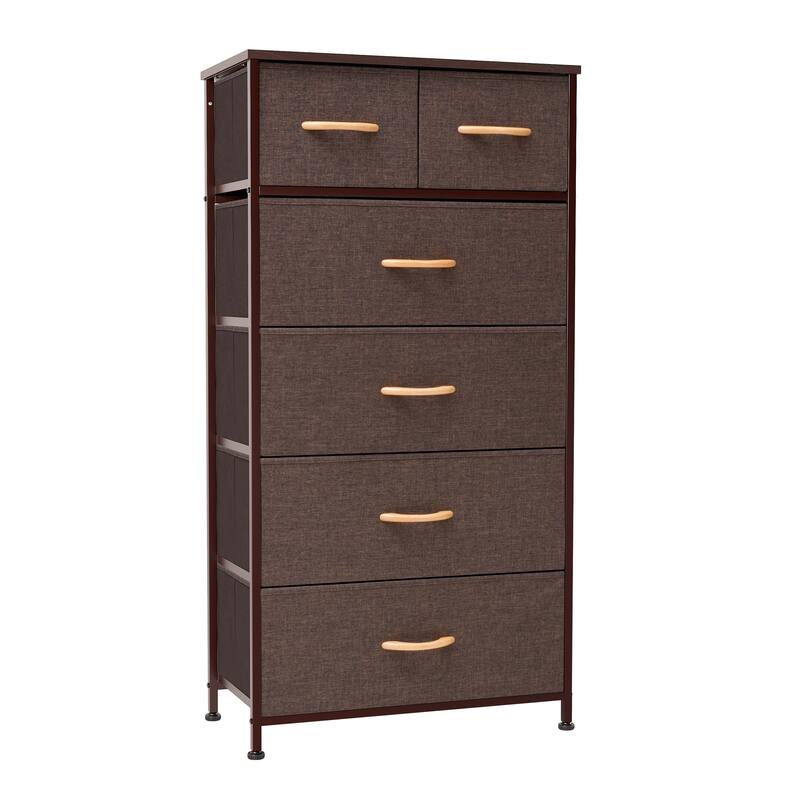 6-drawer Chest Vertical Dresser Storage Tower by Crestlive Products - Brown - 6-drawer