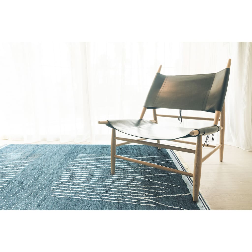 Hand-Knotted Wool Green/Turquoise Moroccan Contemporary Berber Moroccan Rug, Vibrant and Stylish Area Rug for Enhancing