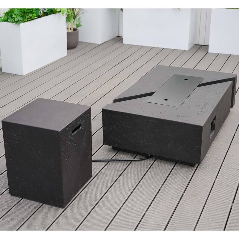 52 Inch GFRC Rectangular Cement Large Fire Pit Table