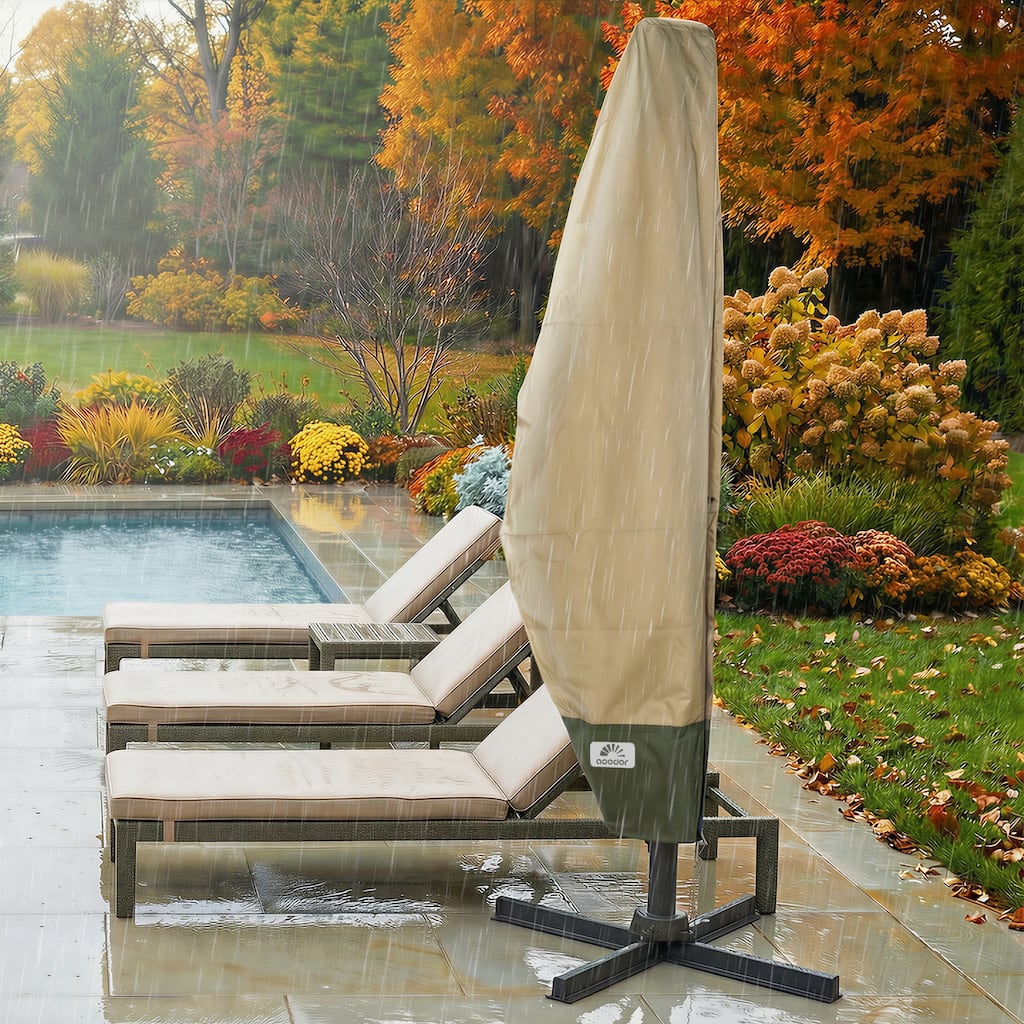 Aoodor Heavy Duty Patio Umbrella Cover for 9-12ft Cantilever Umbrella
