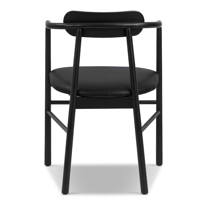 Poly & Bark Scanden Wood Dining Chair With Genuine Leather Seat