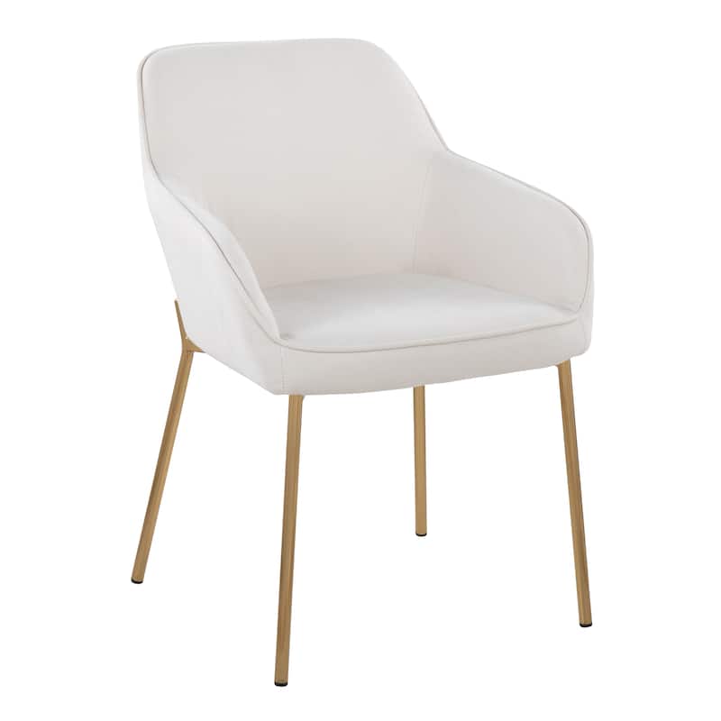Silver Orchid Galotti Gold Upholstered Dining Chair (Set of 2) - Cream Fabric