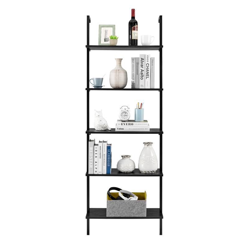 Danya B. Everett 5-Tier Open Display Stand Wall Mount Modern Metal Frame Ladder Shelf