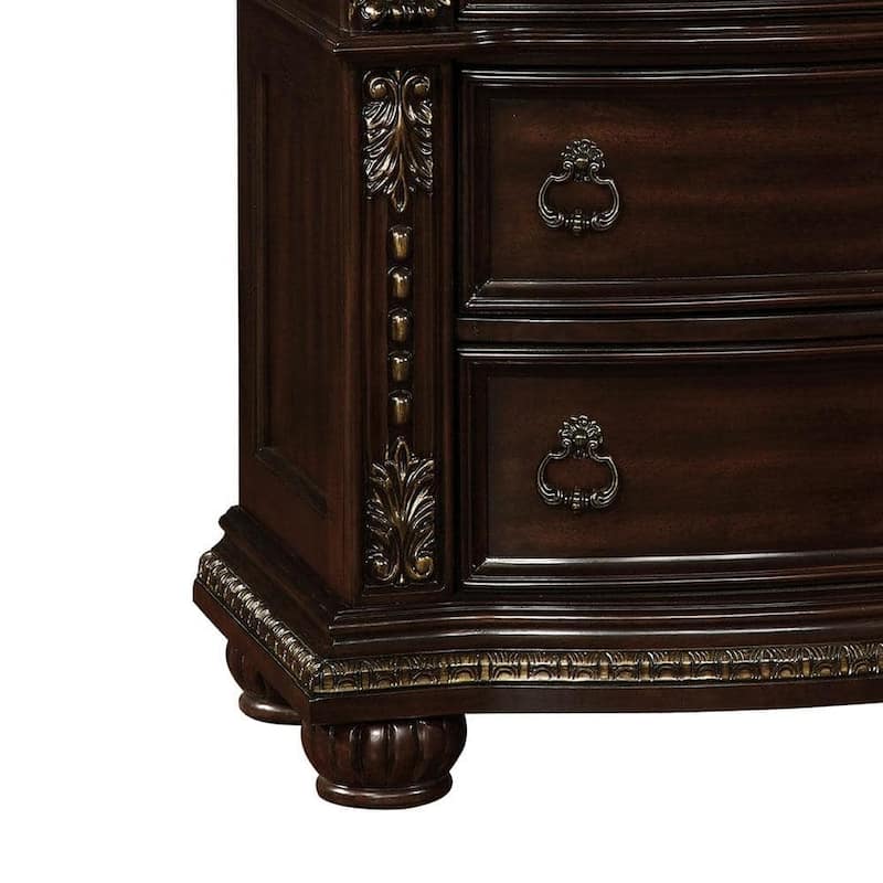 1pc Nightstand Solid wood 3-Drawers