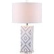 preview thumbnail 6 of 7, SAFAVIEH Lighting 27-inch Grey Diamonds Table Lamp (Set of 2) - 15"x15"x27"