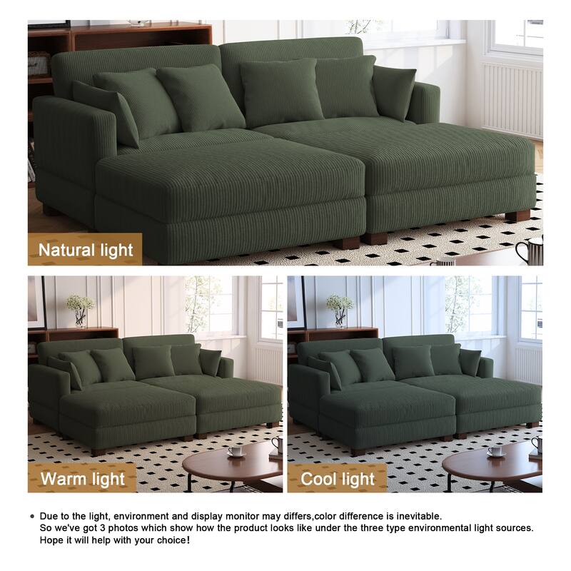 88" Convertible Larger Couch Modular Sectional Sofa Set