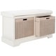 preview thumbnail 7 of 12, SAFAVIEH Landers 2-Drawer with Cushion Storage Bench - 32.3" W x 15" L x 19" H