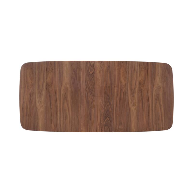 Lana Natural Walnut and Black 7-piece Dining Set with Butterfly Leaf