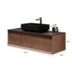 preview thumbnail 15 of 26, 48" Modern Floading Single Bathroom Vanities, Solid Wood, Glossy Stone Vessel, Brown &Light Wood - 47.6" x 19.7