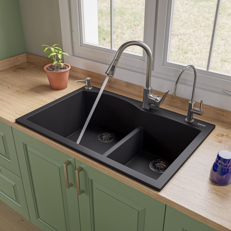 Brushed Nickel Square Gooseneck Pull Down Kitchen Faucet